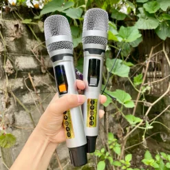 Bộ 2 Micro không dây có màn hình cho loa kéo/Mic loa kéo hát bao hay/ Bao test