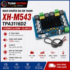 Mạch Khuếch Đại Âm Thanh XH-M543 TPA3116D2 2x120W Class D Hiệu Suất Cao