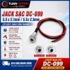 Jack cái DC-099 Inox + dây AWG 2.1 (DC:5.5*2.5-5.5*2.1)